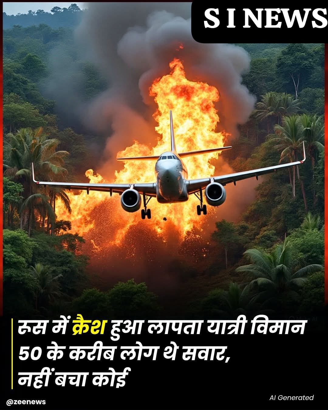 रूस में एएन-24 ट्विन टर्बोप्रॉप यात्री विमान क्रैश हो गया