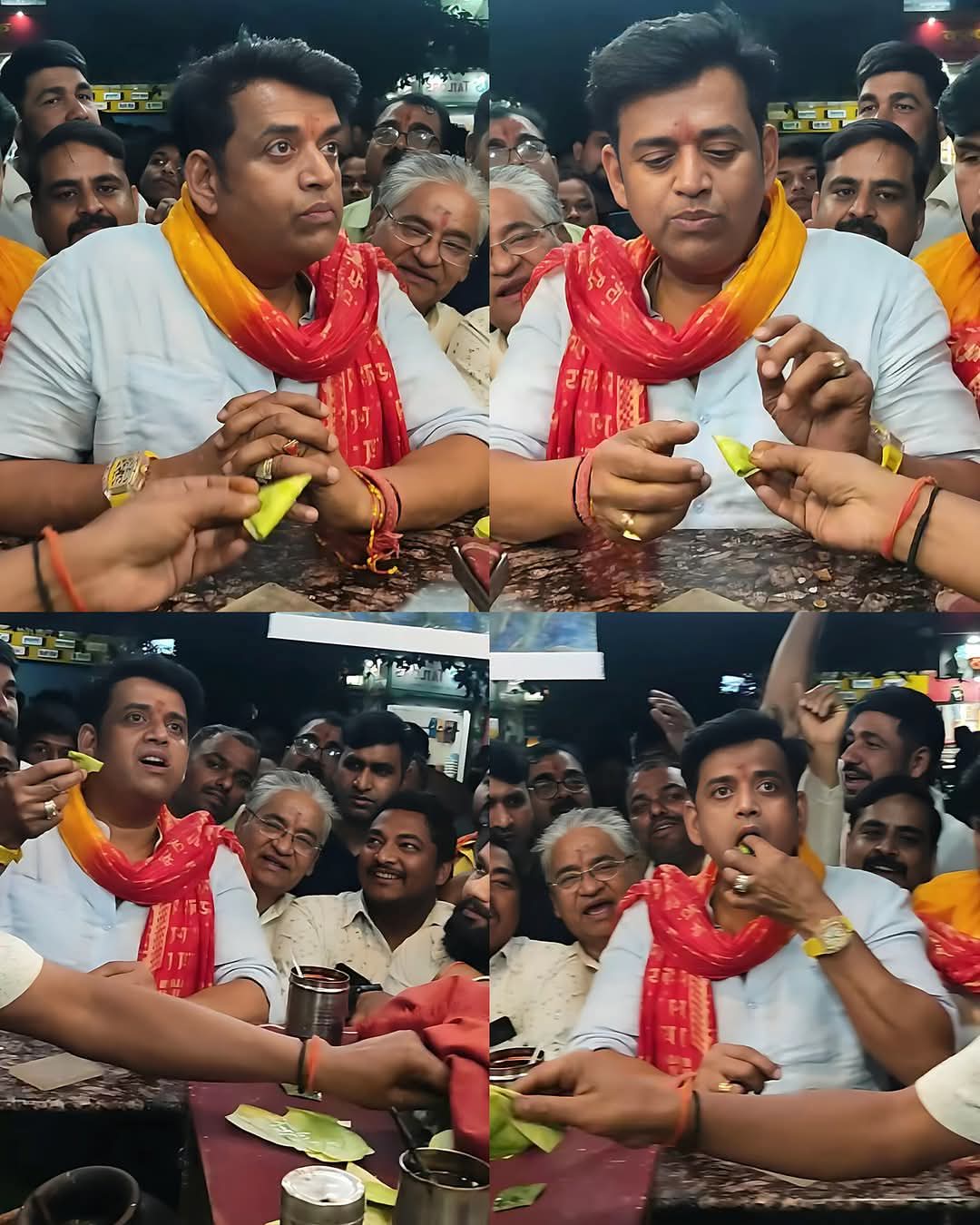 बनारस में दिखा भोजपुरिया स्टार रवि किशन का देसी अंदाज़, पान की दुकान पर उमड़ी भीड़