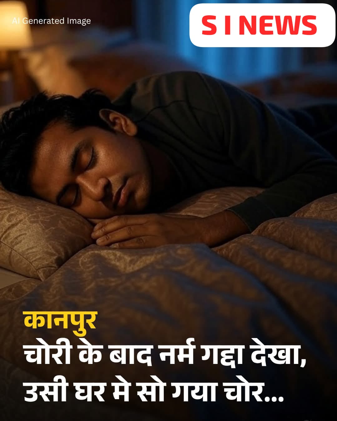 चोरी करने आया चोर घर के नर्म गद्दे पर ही सो गया, सुबह हुआ गिरफ्तार